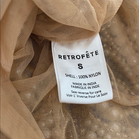 Retrofete Hollis Pearl Crystal Embellished Draped Sheer Mini Dress Size Small - Picture 11 of 11